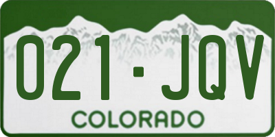CO license plate 021JQV