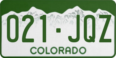 CO license plate 021JQZ