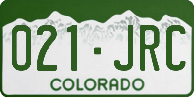 CO license plate 021JRC