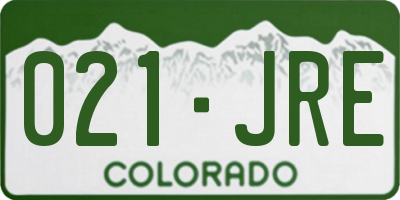 CO license plate 021JRE