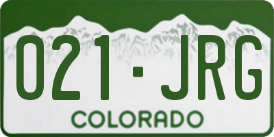 CO license plate 021JRG