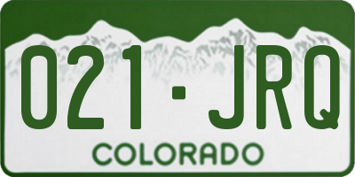 CO license plate 021JRQ