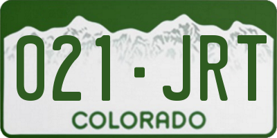 CO license plate 021JRT