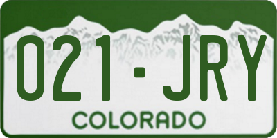 CO license plate 021JRY