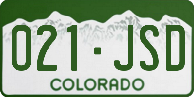 CO license plate 021JSD
