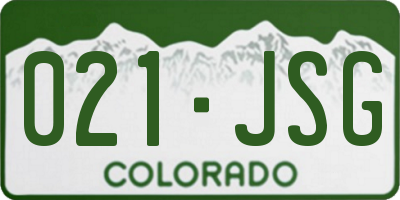 CO license plate 021JSG