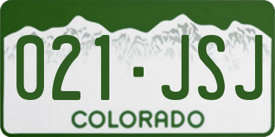 CO license plate 021JSJ
