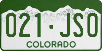 CO license plate 021JSO