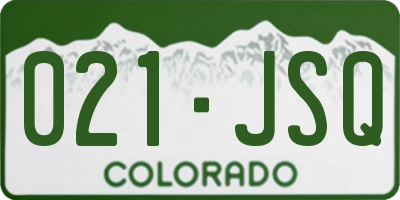 CO license plate 021JSQ