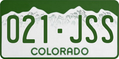 CO license plate 021JSS