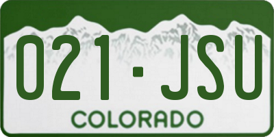 CO license plate 021JSU
