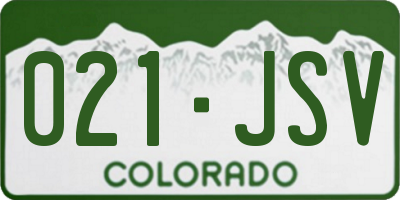 CO license plate 021JSV