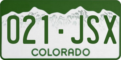 CO license plate 021JSX