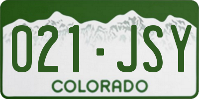 CO license plate 021JSY