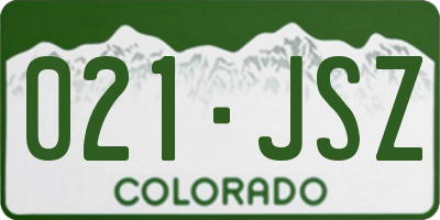 CO license plate 021JSZ
