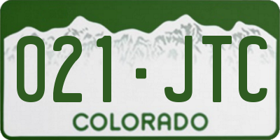CO license plate 021JTC