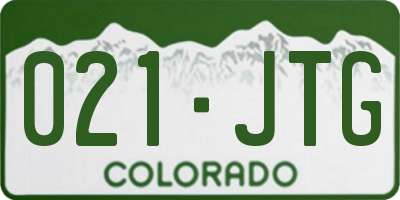 CO license plate 021JTG
