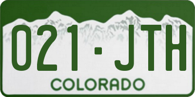 CO license plate 021JTH