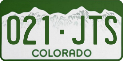 CO license plate 021JTS