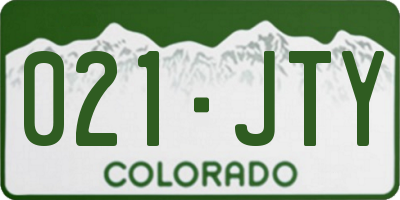 CO license plate 021JTY
