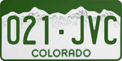 CO license plate 021JVC