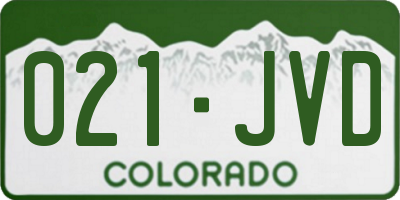 CO license plate 021JVD