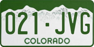 CO license plate 021JVG
