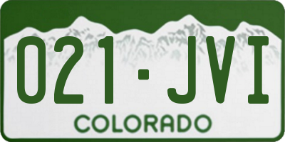 CO license plate 021JVI
