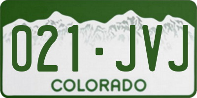 CO license plate 021JVJ