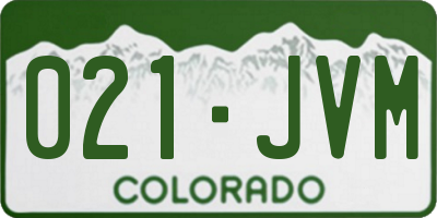 CO license plate 021JVM