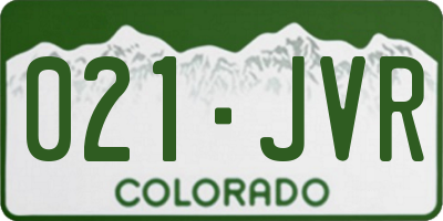 CO license plate 021JVR