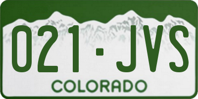 CO license plate 021JVS