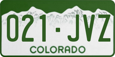 CO license plate 021JVZ