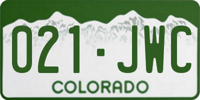 CO license plate 021JWC