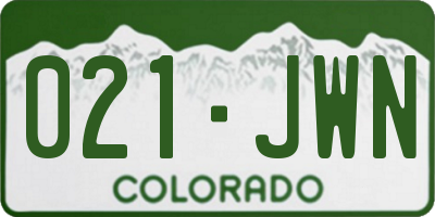 CO license plate 021JWN