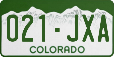 CO license plate 021JXA