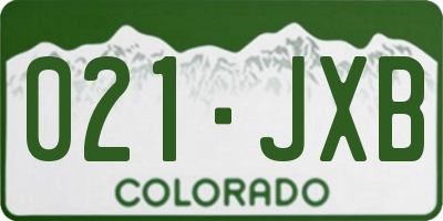 CO license plate 021JXB
