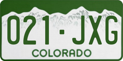 CO license plate 021JXG