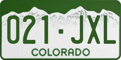 CO license plate 021JXL