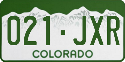 CO license plate 021JXR