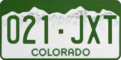 CO license plate 021JXT