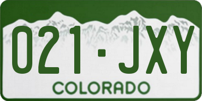 CO license plate 021JXY