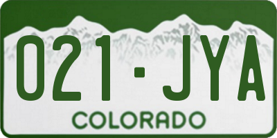 CO license plate 021JYA
