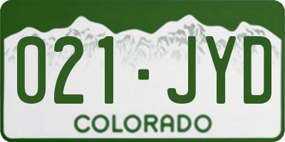 CO license plate 021JYD