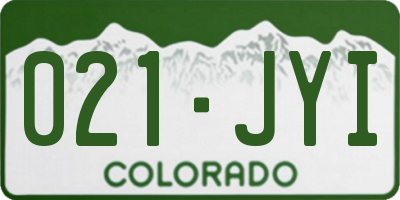 CO license plate 021JYI