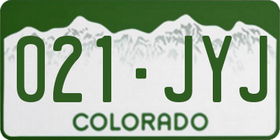 CO license plate 021JYJ