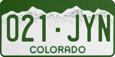 CO license plate 021JYN