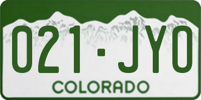 CO license plate 021JYO