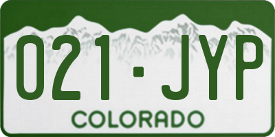 CO license plate 021JYP