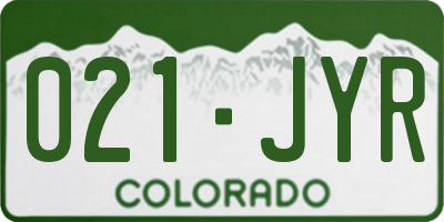 CO license plate 021JYR